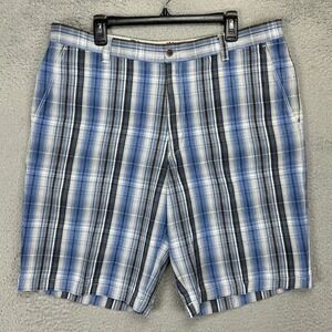 Blue and Gray Plaid Men's Shorts